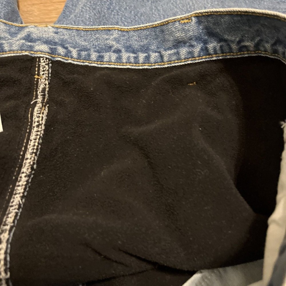 Men's Carhartt Fleece Lined Jeans SZ 42 x 32 VTG USA Made Denim Blue B155 DST - Picture 9 of 12